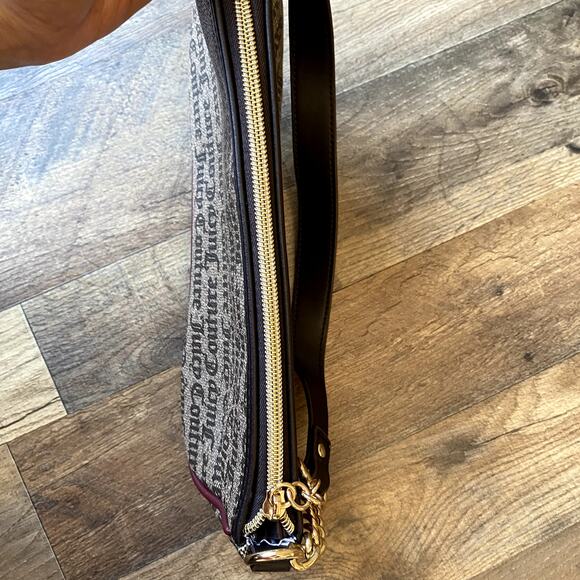 Juicy Couture Brown Monogram BAGUETTE Shoulder Bag Y2K GIRLY GLAM COQUETTE - Picture 10 of 11